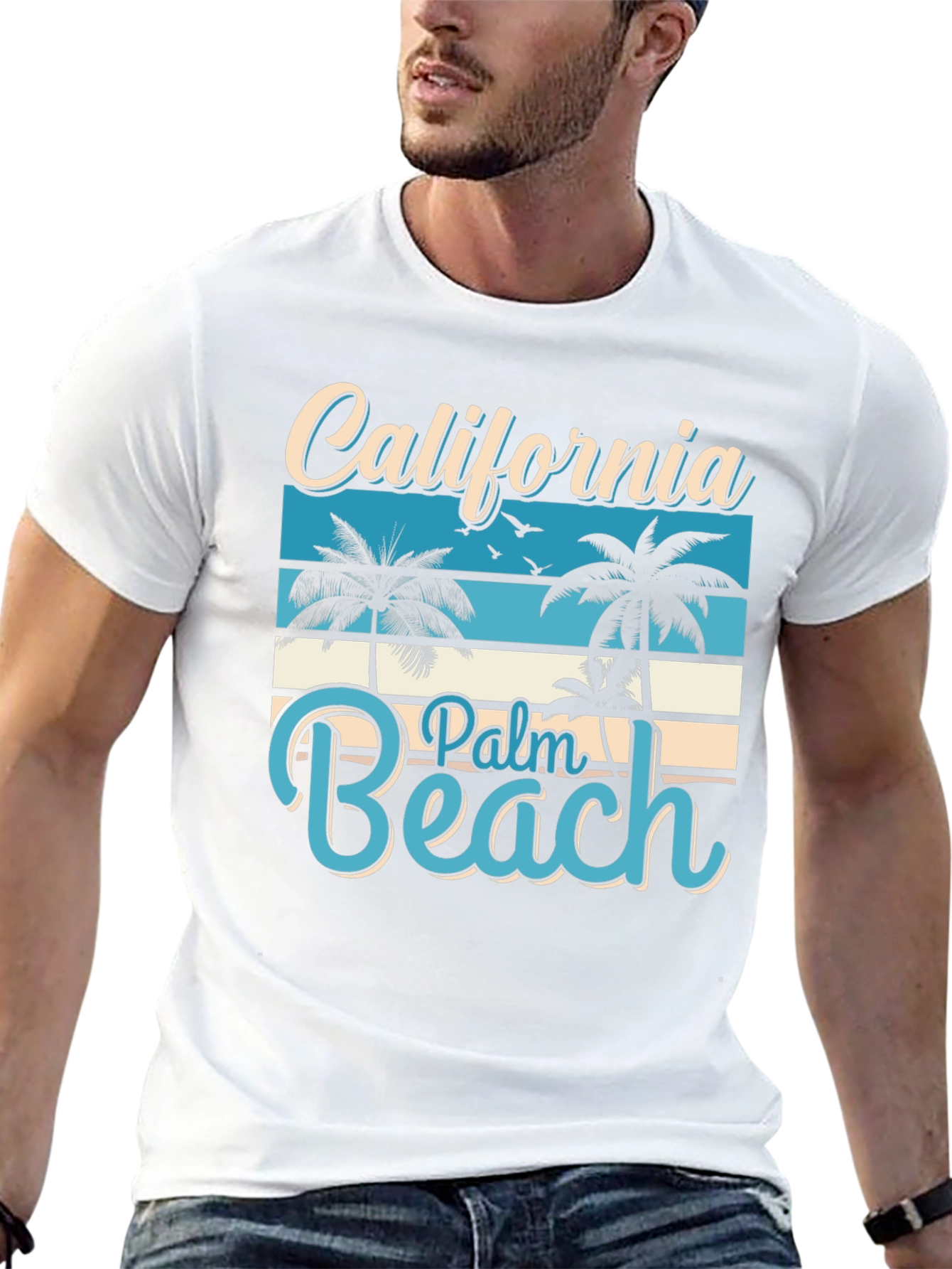 California Palm Beach Graphic T-Shirt