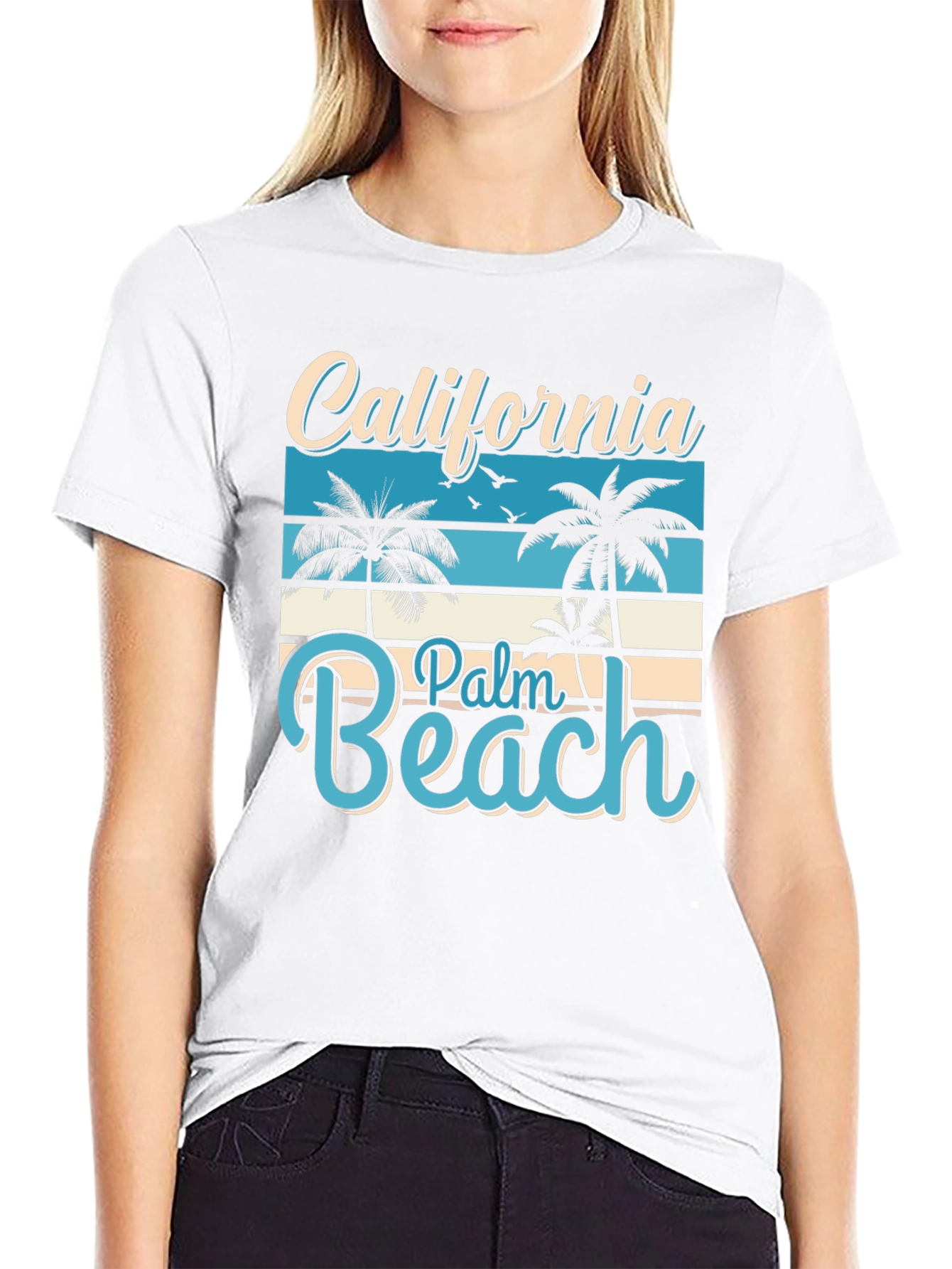 California Palm Beach Graphic T-Shirt