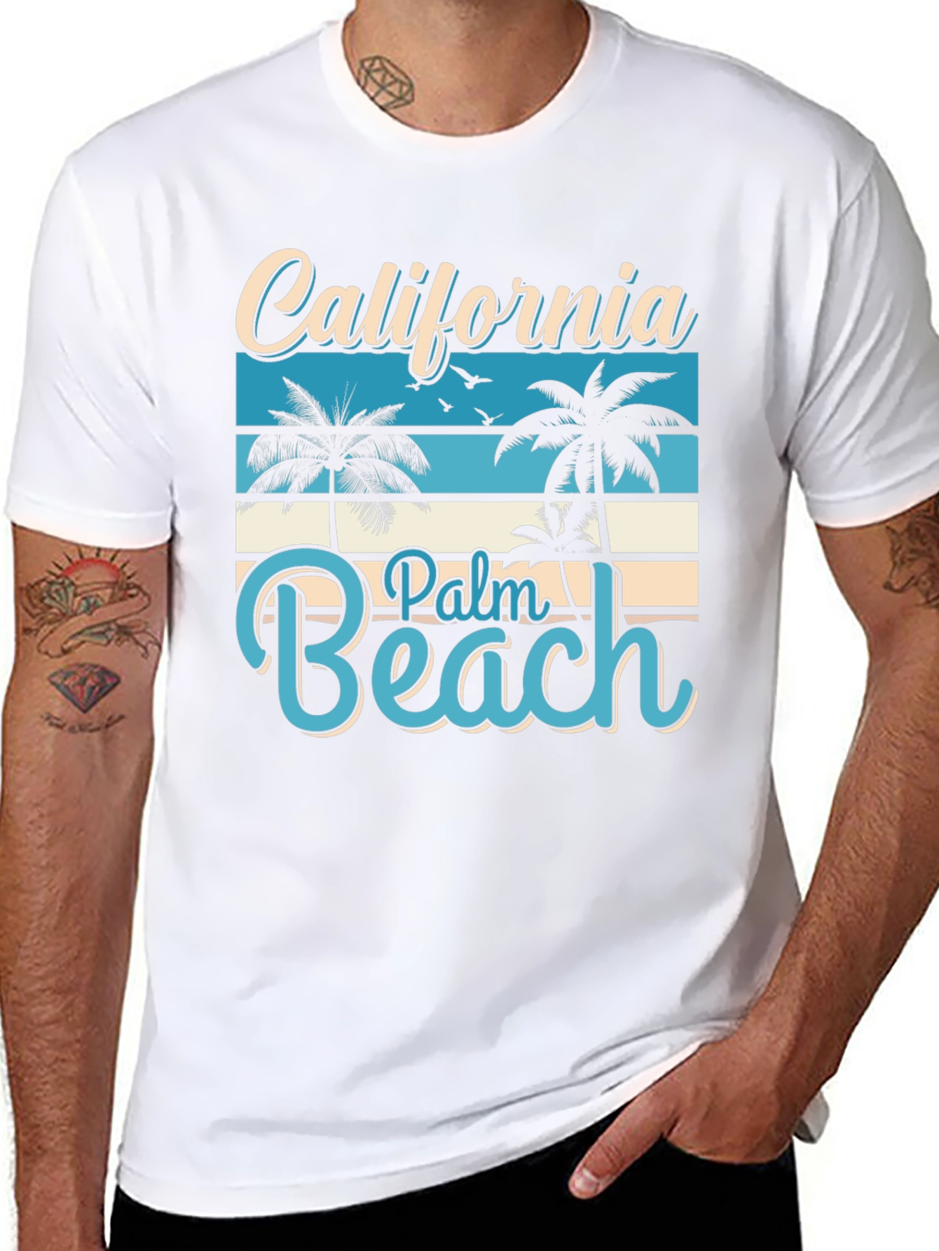 California Palm Beach Graphic T-Shirt