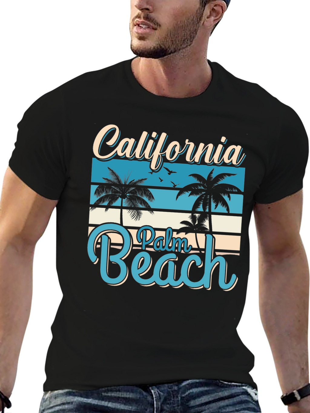 California Palm Beach Graphic T-Shirt