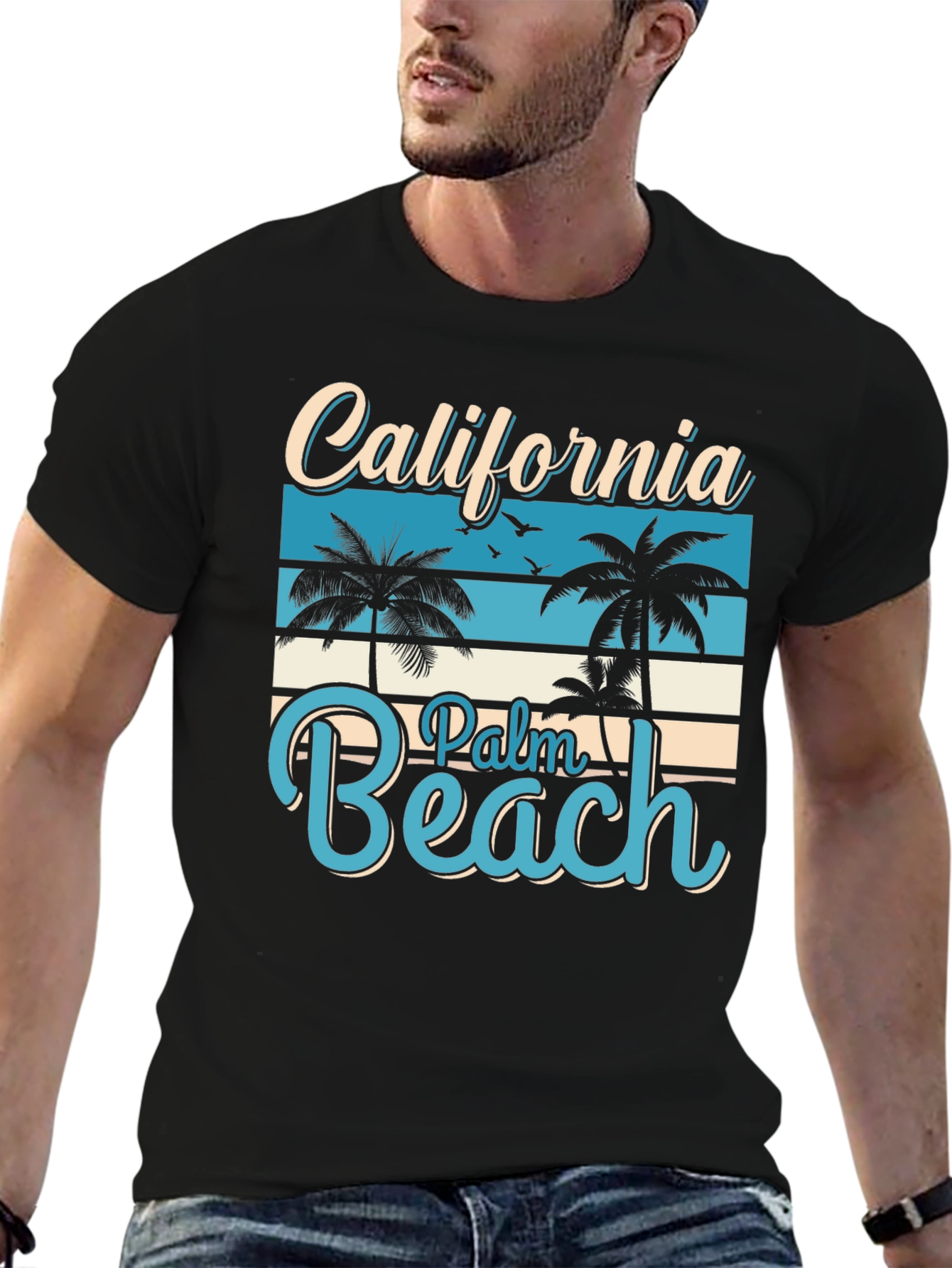 California Palm Beach Graphic T-Shirt