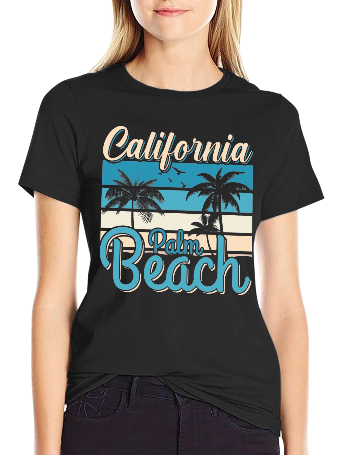 California Palm Beach Graphic T-Shirt