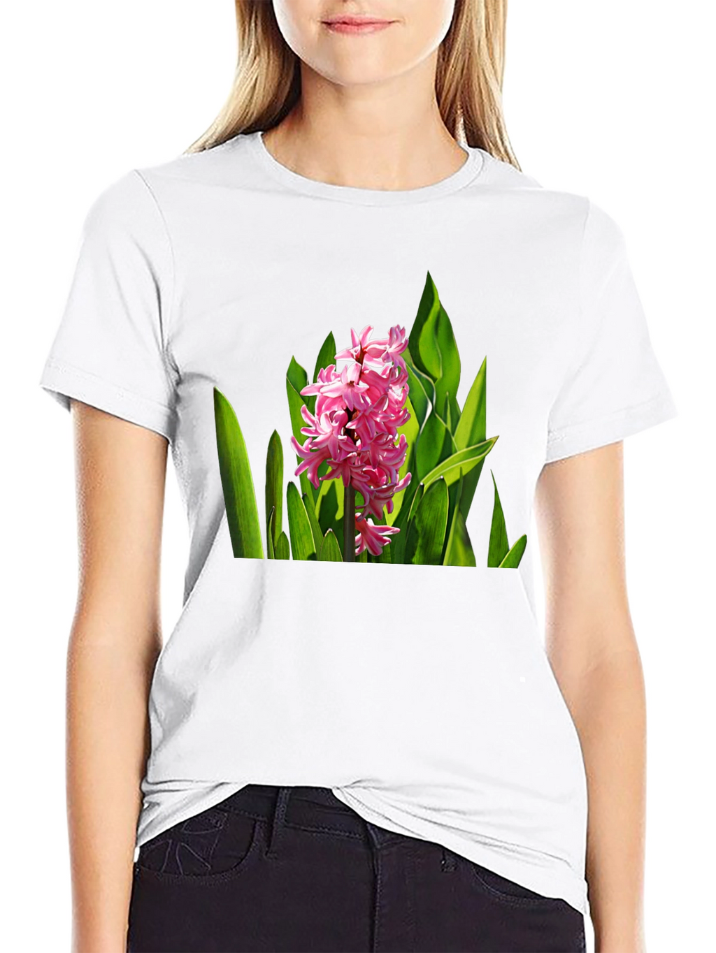 Floral Print Black T-Shirt - Nature Inspired