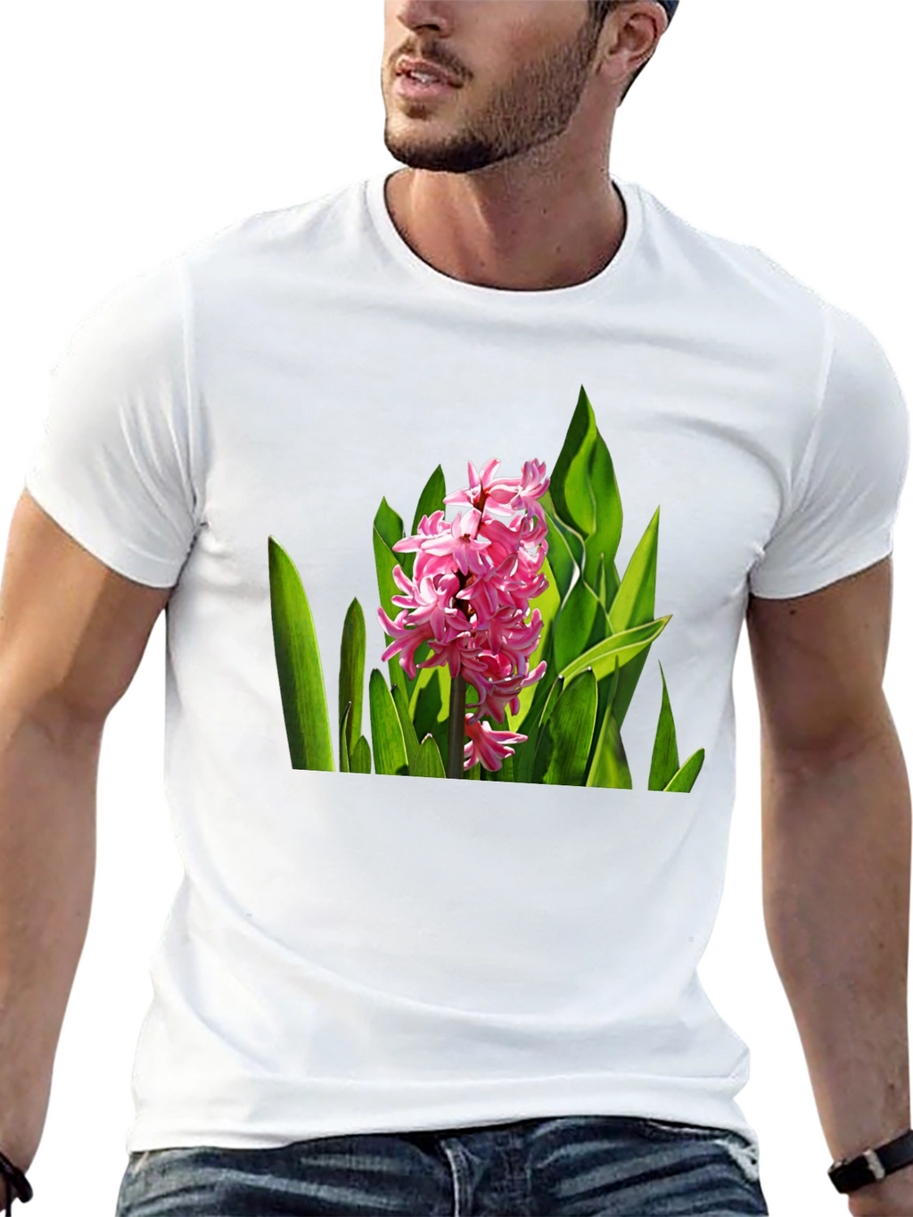Floral Print Black T-Shirt - Nature Inspired