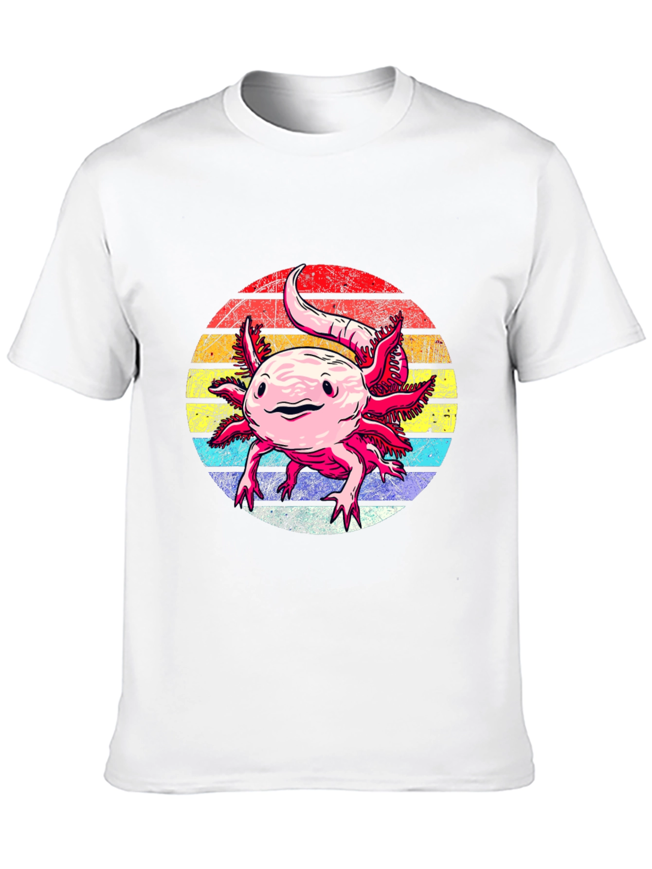 Axolotl Retro Sunset Graphic Tee