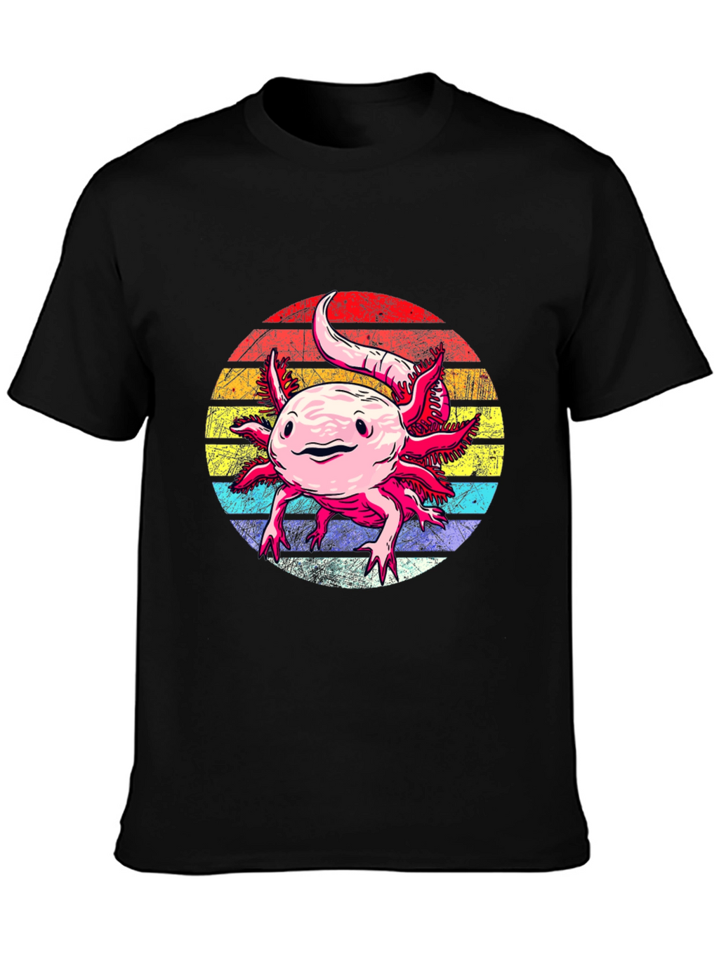 Axolotl Retro Sunset Graphic Tee