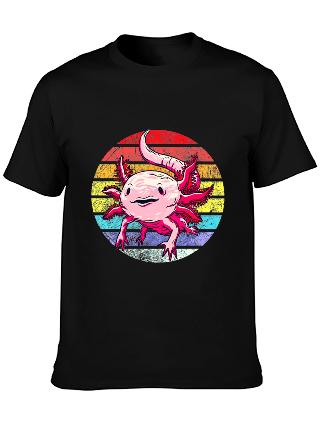 Axolotl Retro Sunset Graphic Tee