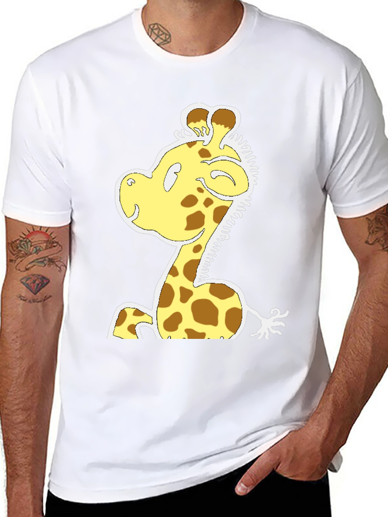 Cartoon Giraffe T-Shirt - Fun Graphic Tee