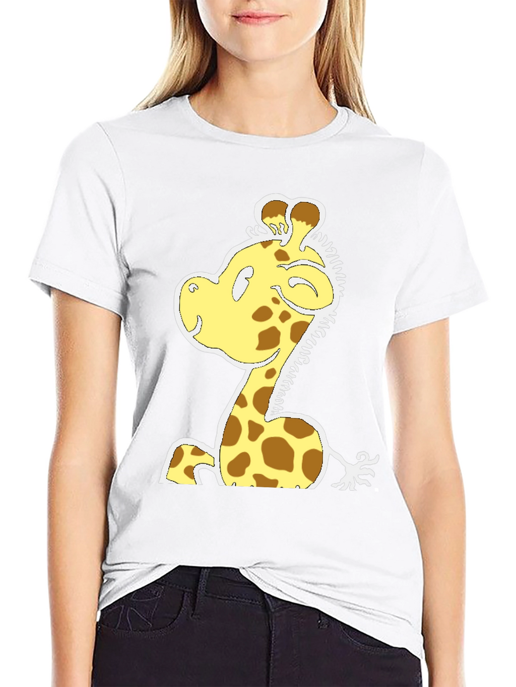 Cartoon Giraffe T-Shirt - Fun Graphic Tee