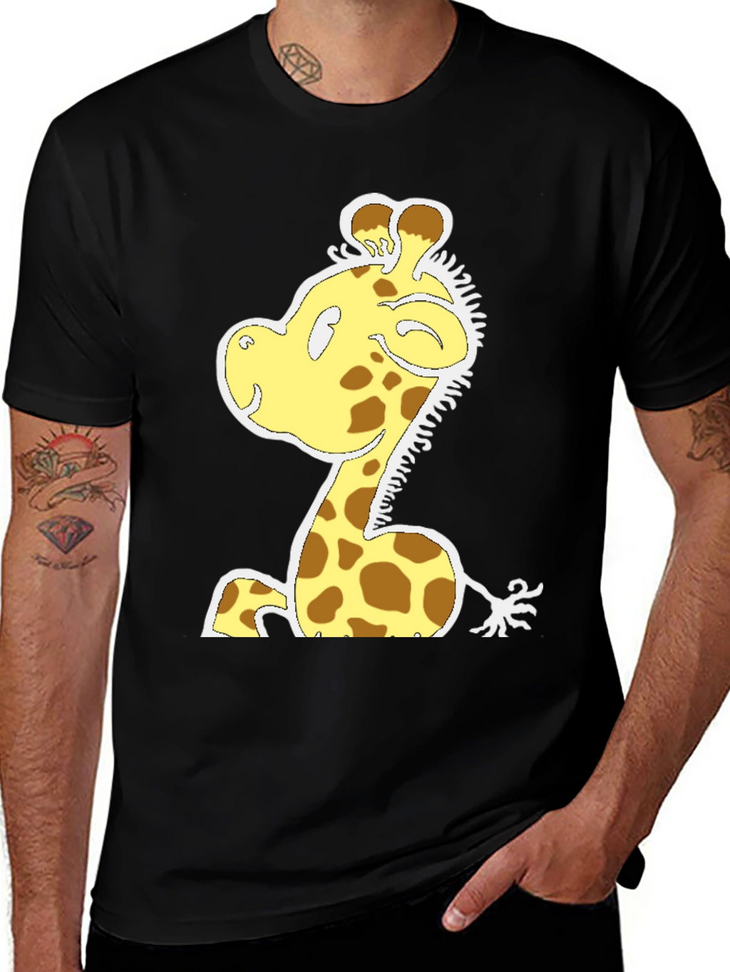 Cartoon Giraffe T-Shirt - Fun Graphic Tee