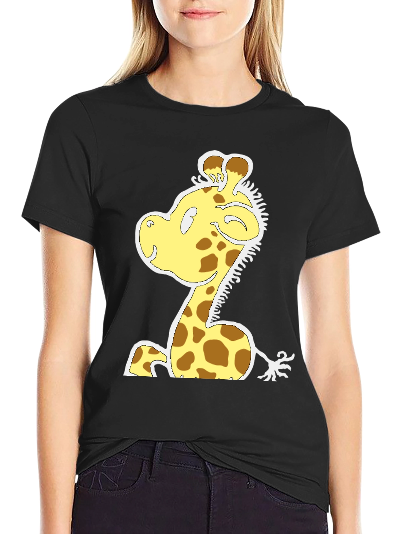 Cartoon Giraffe T-Shirt - Fun Graphic Tee