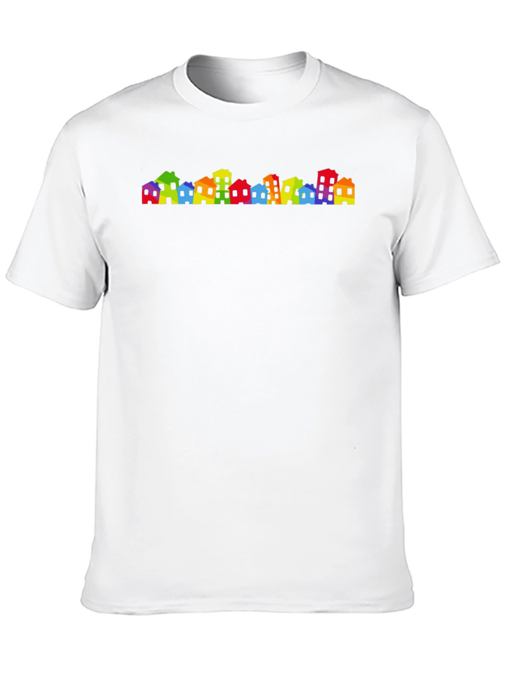 Rainbow Townscape Black T-Shirt