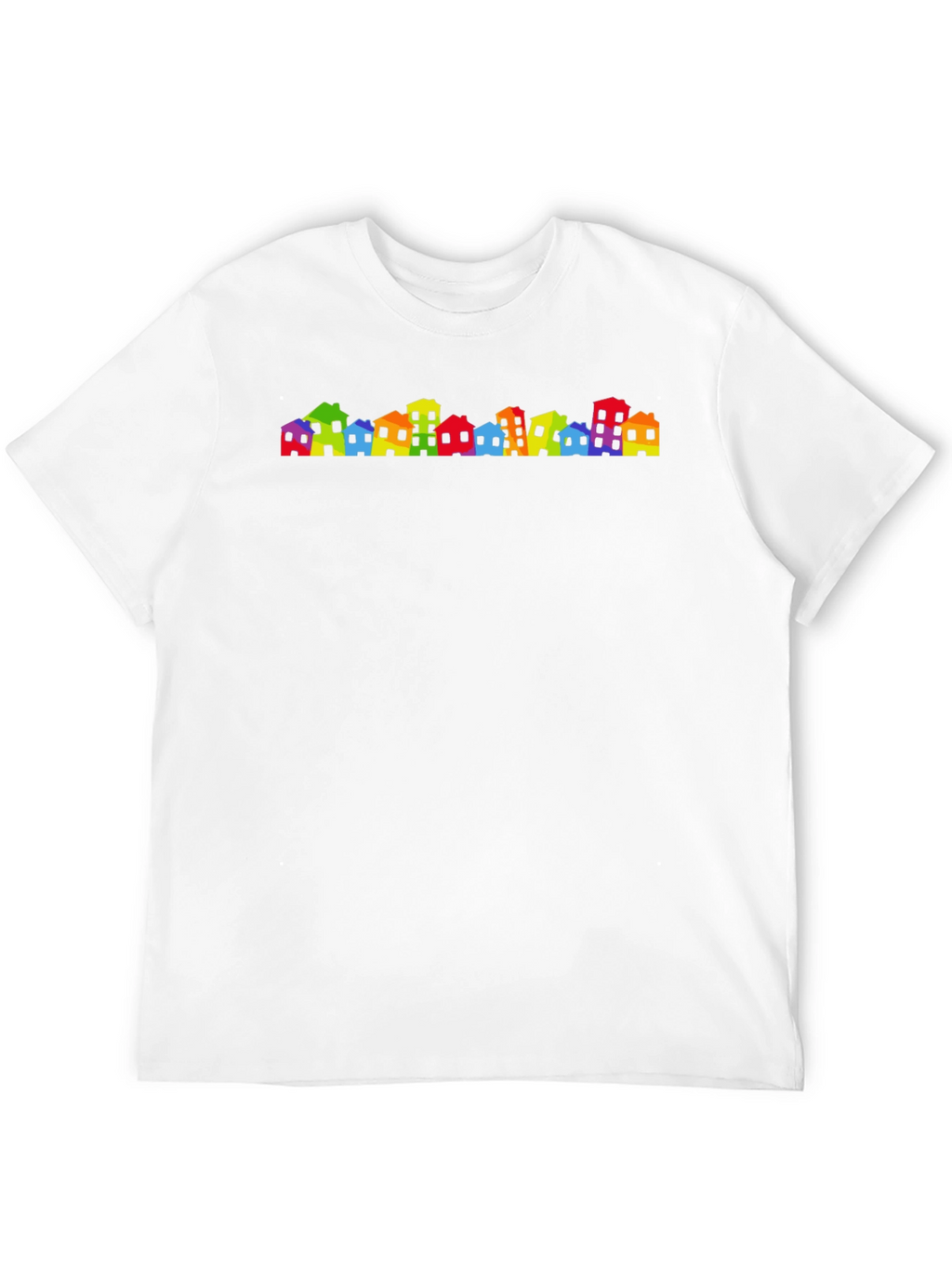 Rainbow Townscape Black T-Shirt