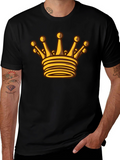Golden Crown Graphic Black T-Shirt