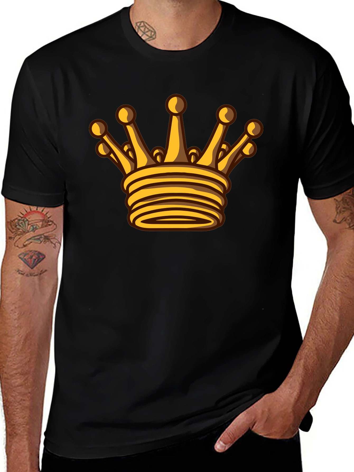 Golden Crown Graphic Black T-Shirt