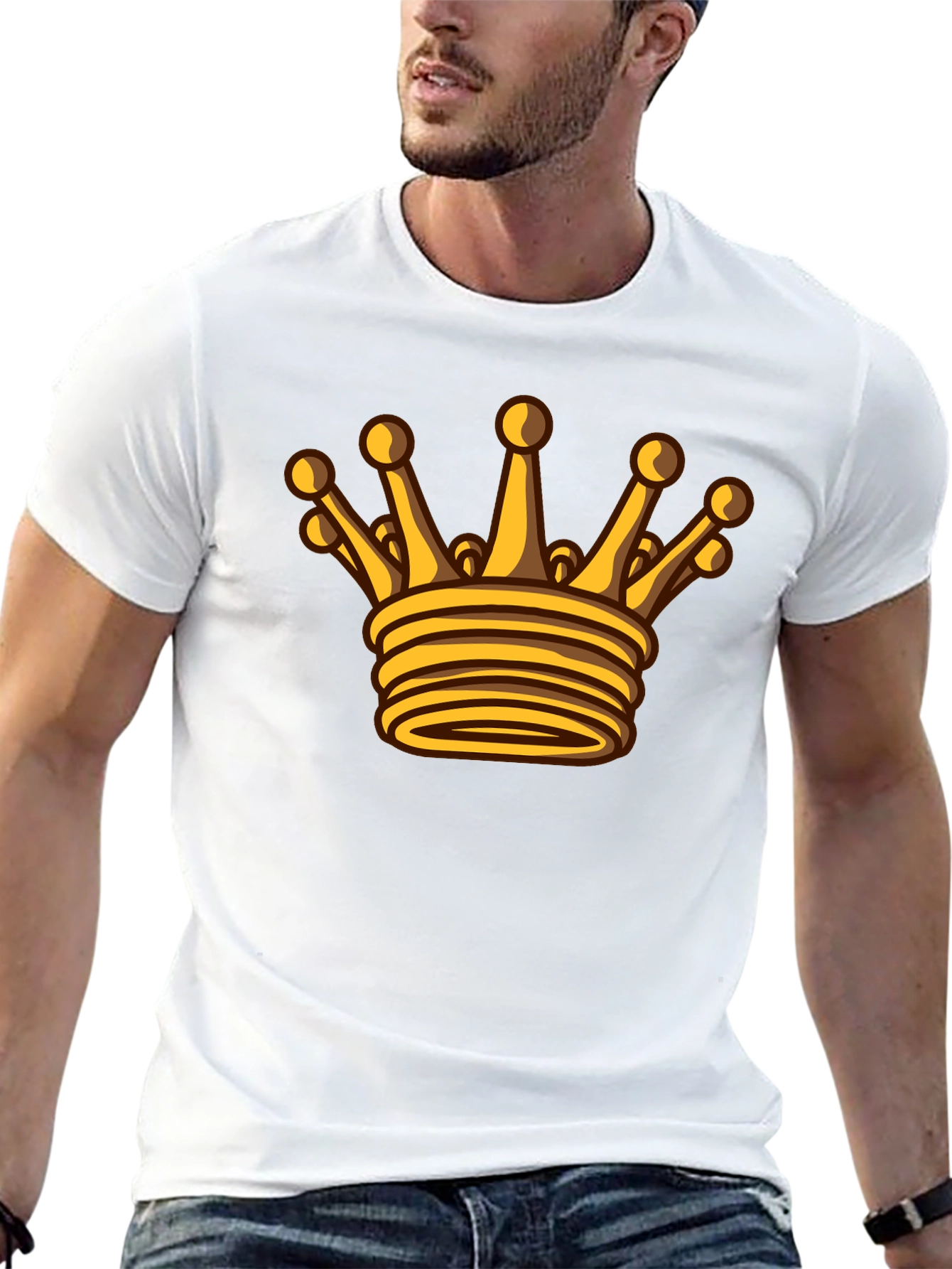 Golden Crown Graphic Black T-Shirt