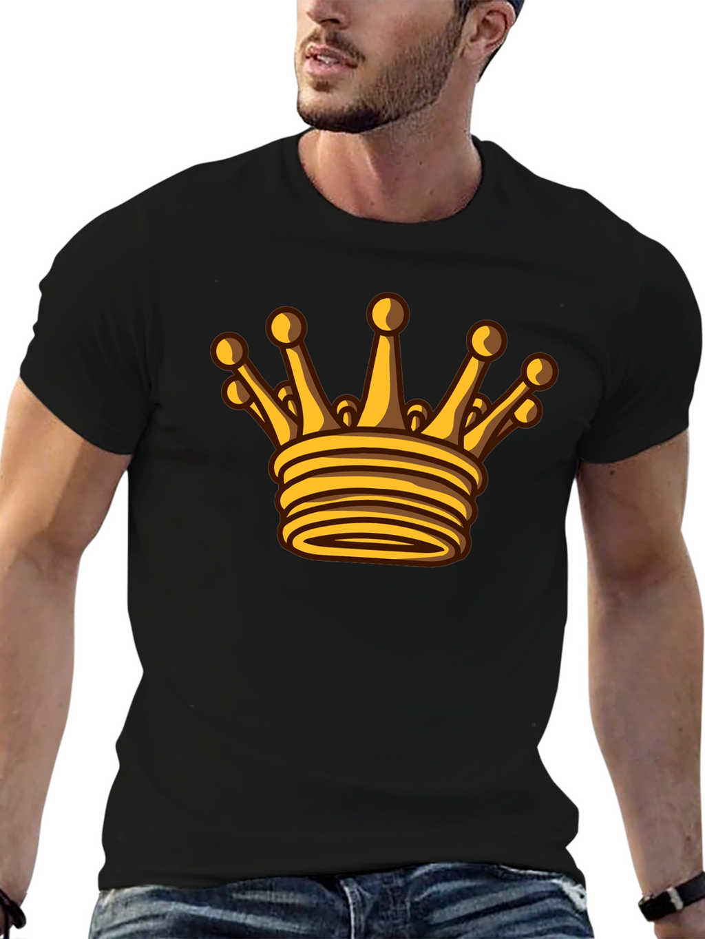 Golden Crown Graphic Black T-Shirt
