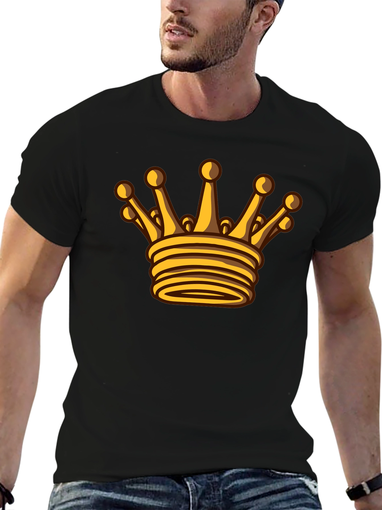 Golden Crown Graphic Black T-Shirt