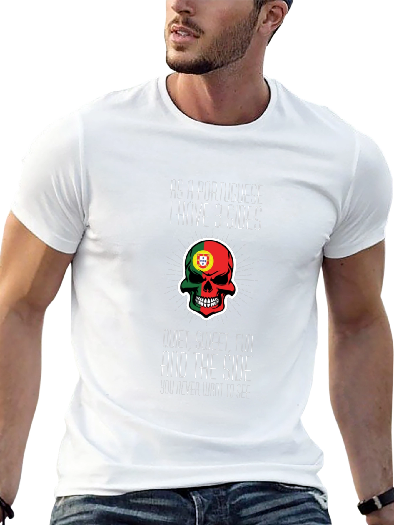 Portuguese 3 Sides Graphic Tee - Novelty T-Shirt