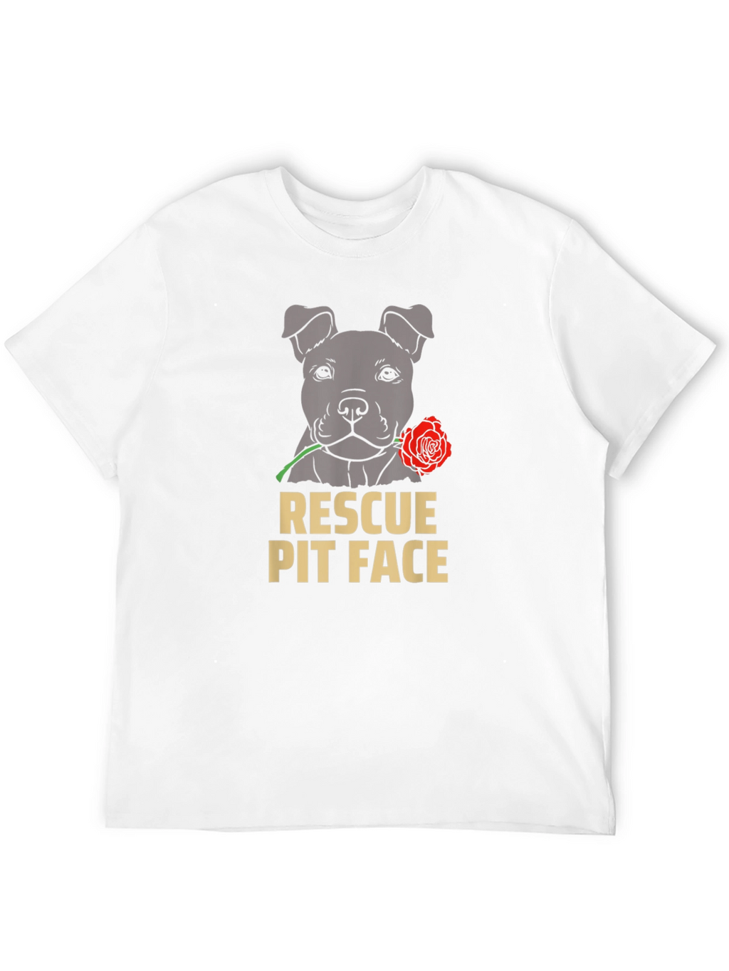 Rescue Pit Face Dog Graphic T-Shirt
