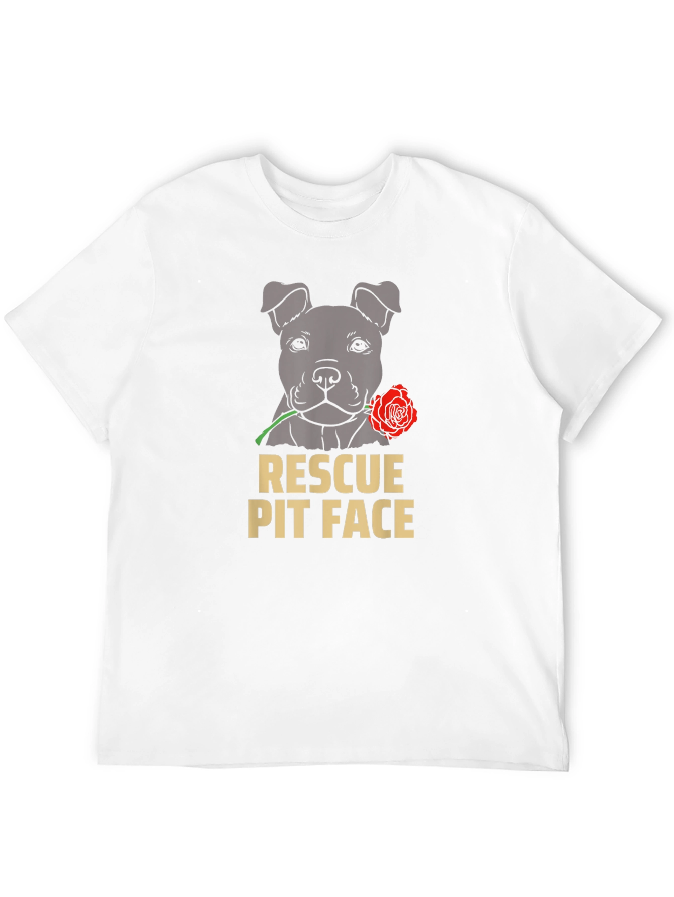 Rescue Pit Face Dog Graphic T-Shirt