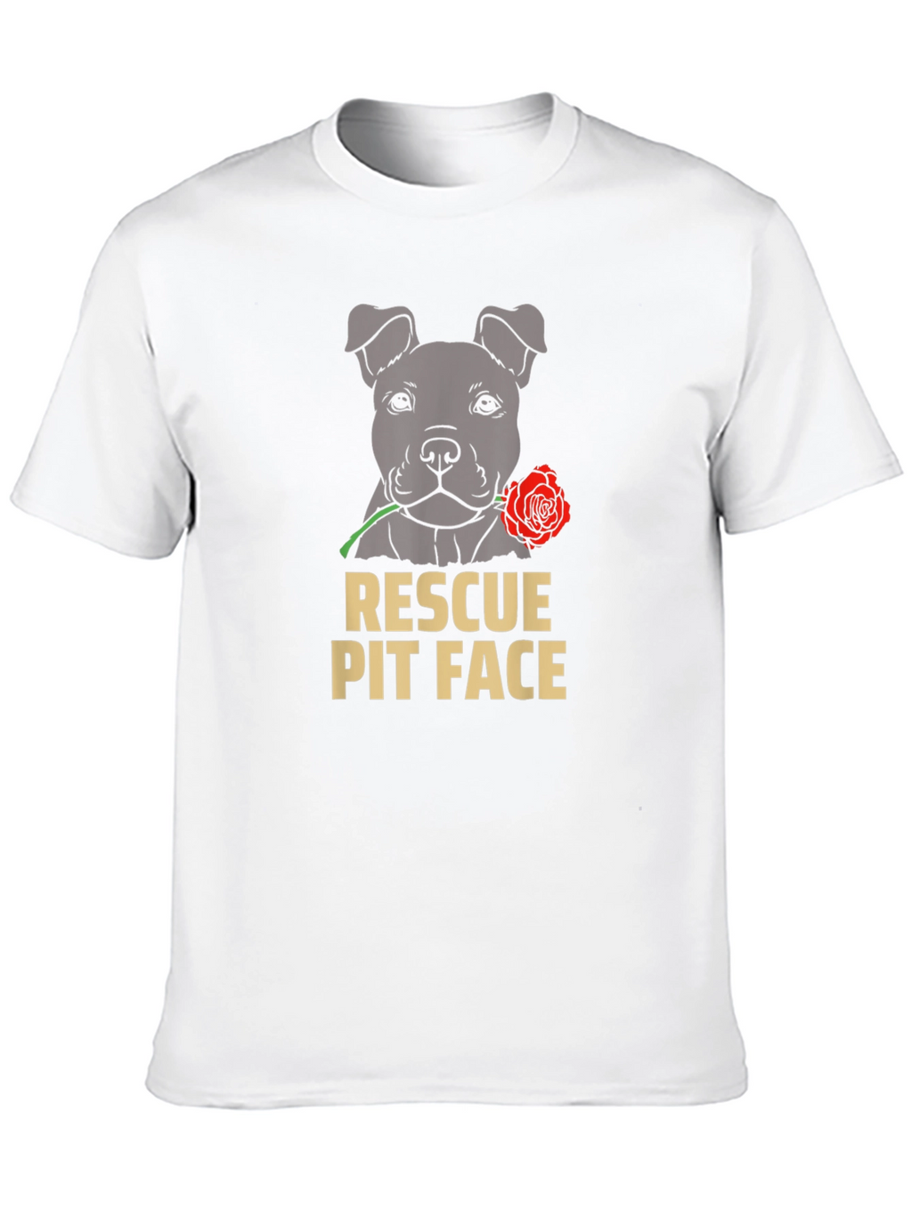 Rescue Pit Face Dog Graphic T-Shirt