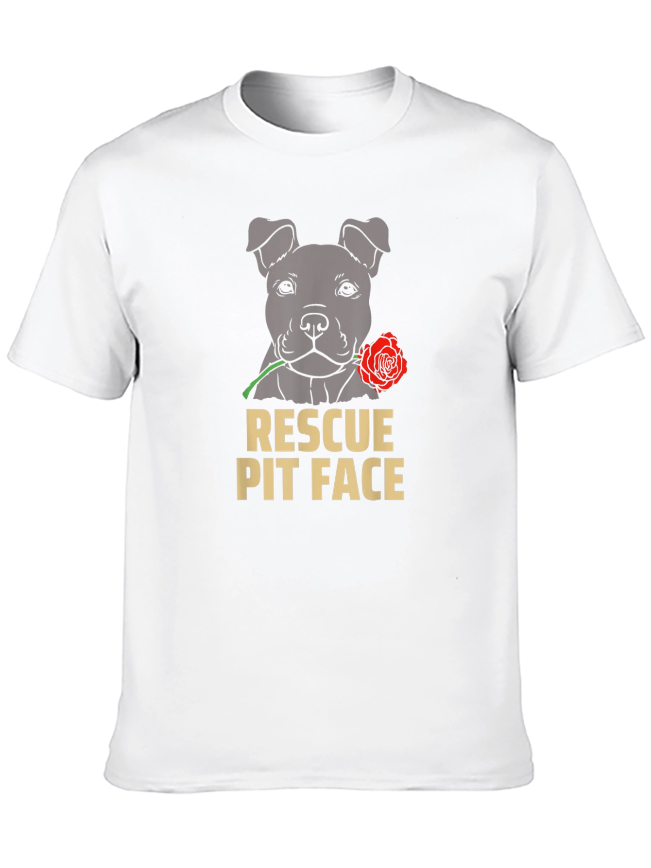 Rescue Pit Face Dog Graphic T-Shirt