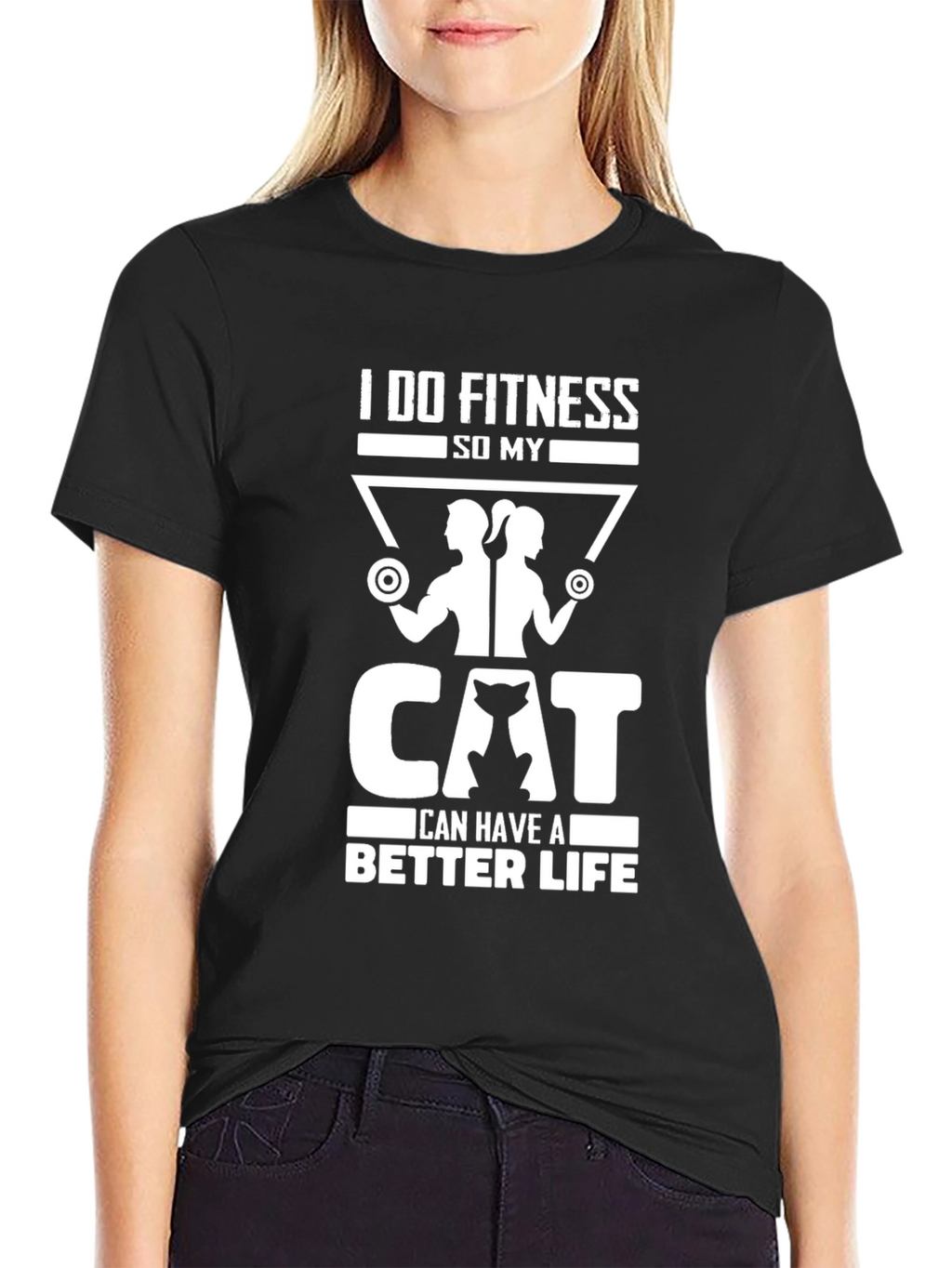 Fitness Cat Lover T-Shirt - Workout Gift Tee