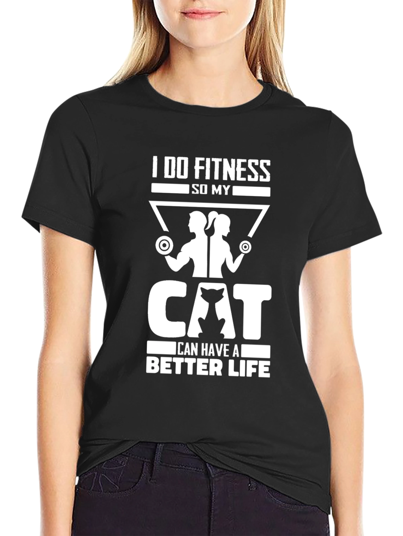 Fitness Cat Lover T-Shirt - Workout Gift Tee
