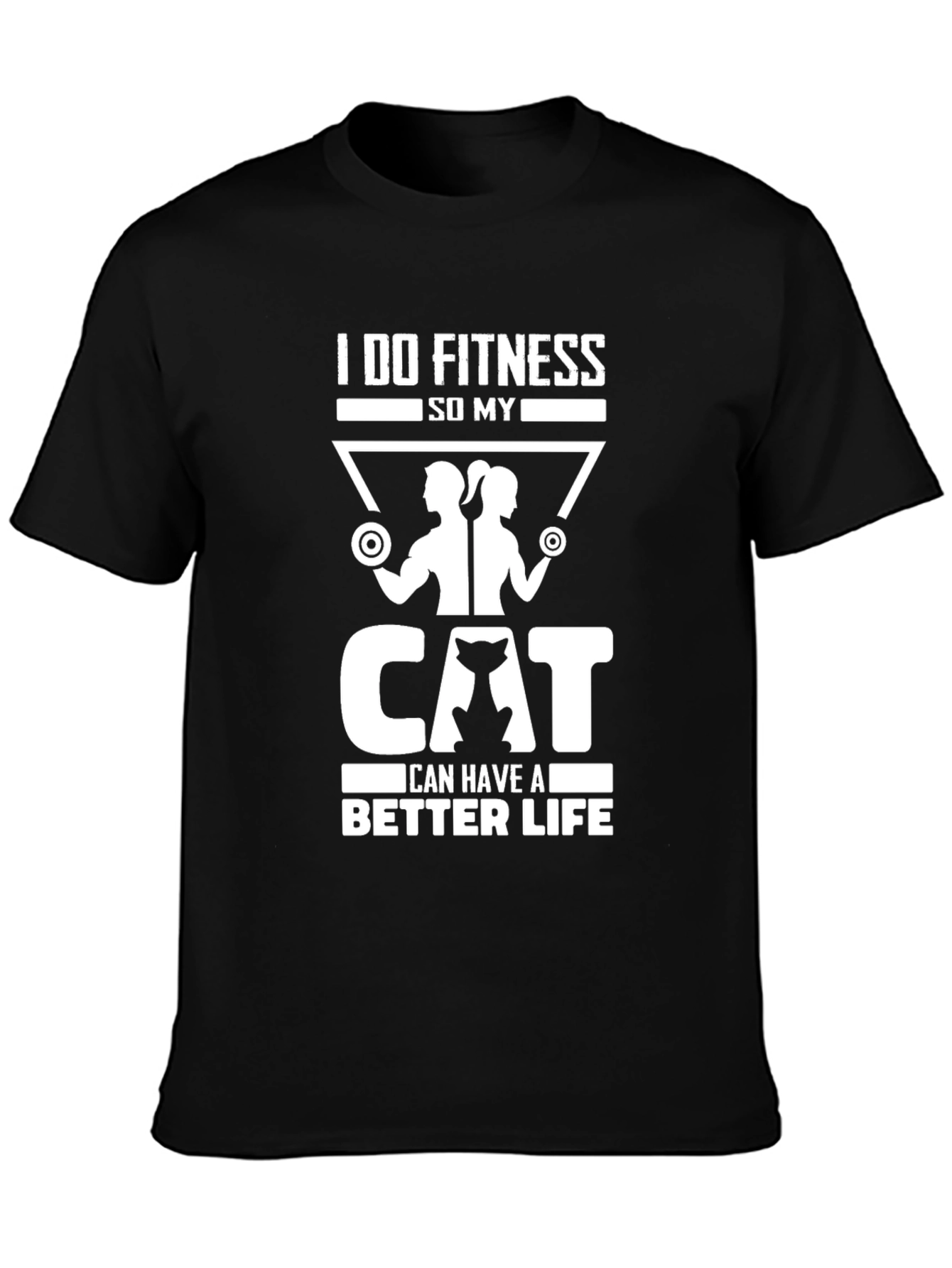 Fitness Cat Lover T-Shirt - Workout Gift Tee
