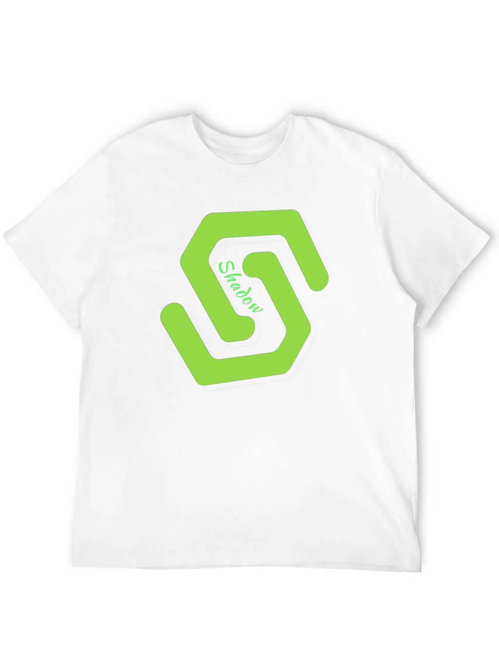 Mens Black T-Shirt with Green Shadow Logo