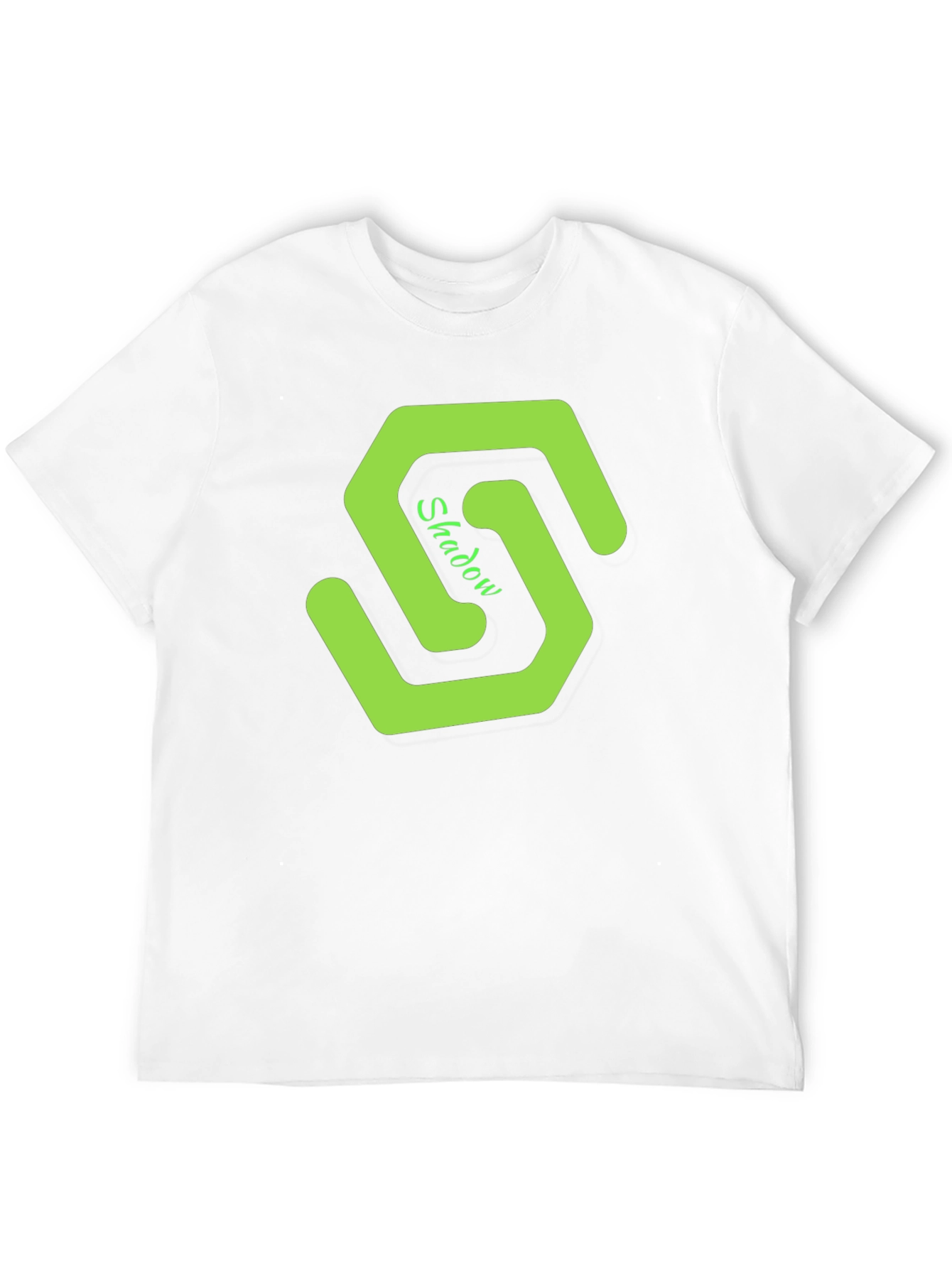 Mens Black T-Shirt with Green Shadow Logo
