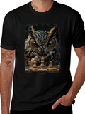 Owl Chess Master T-Shirt - Strategic Style