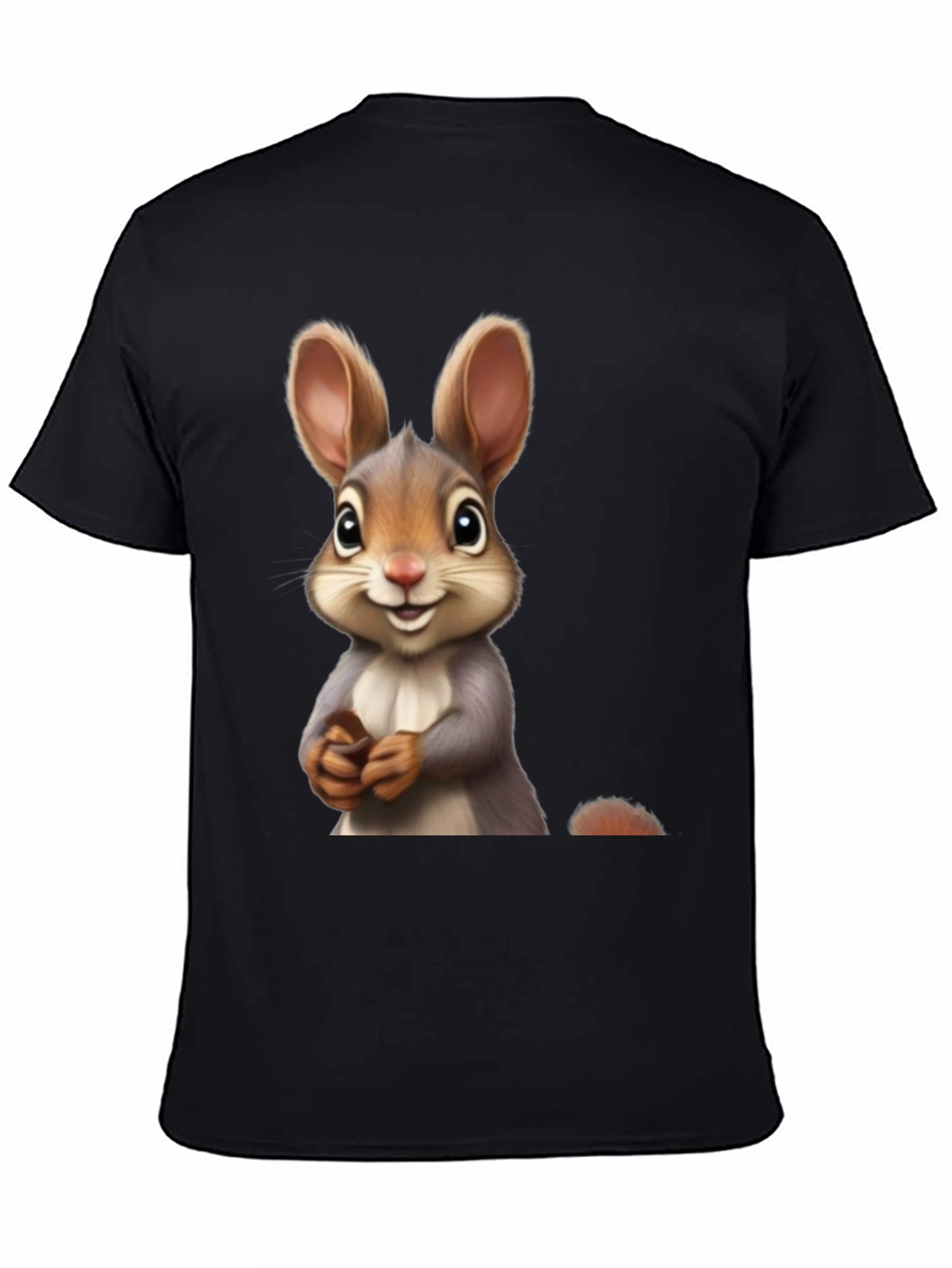 Cute Bunny Graphic Black T-Shirt