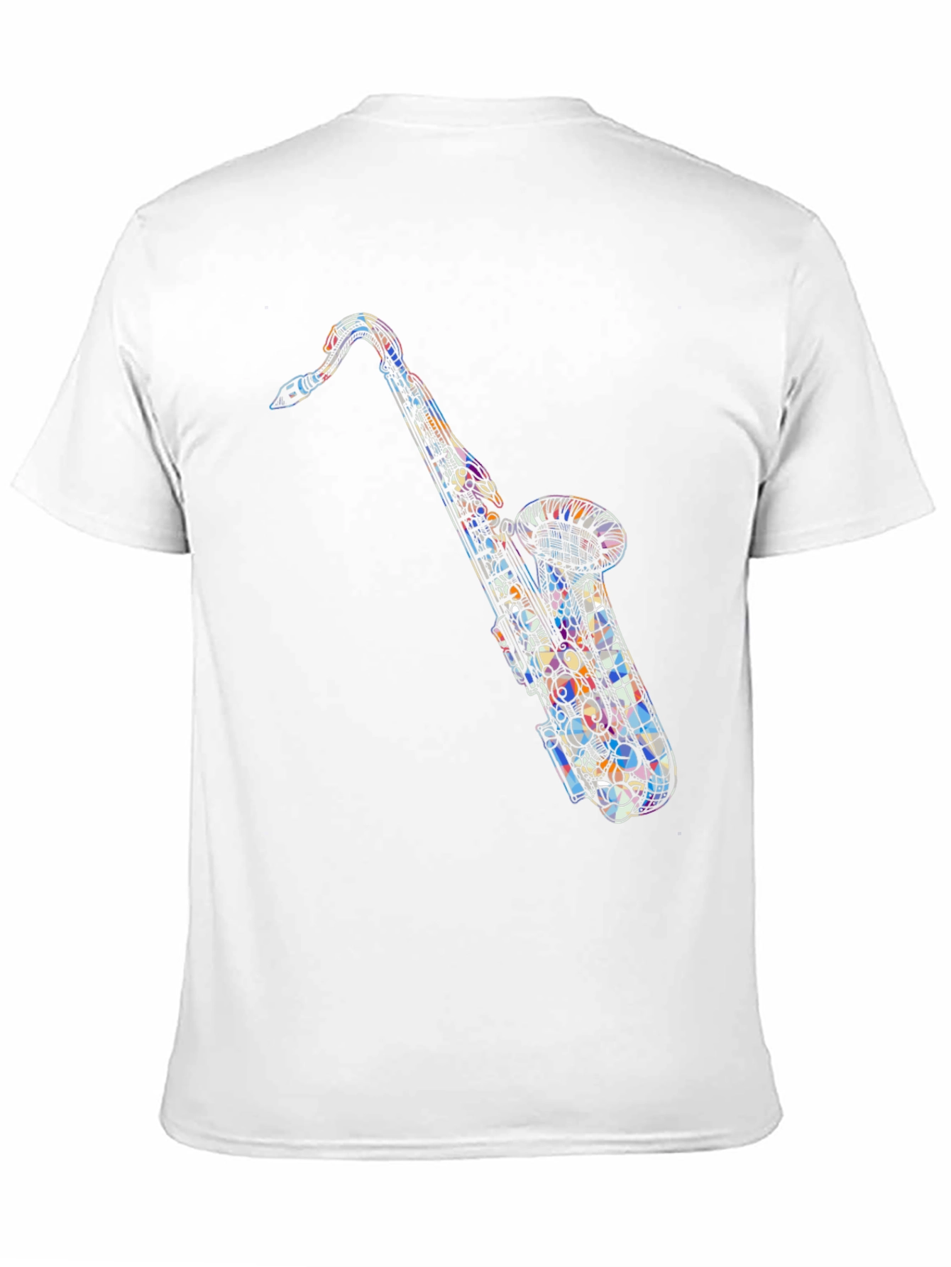 Abstract Saxophone Graphic Tee - Black