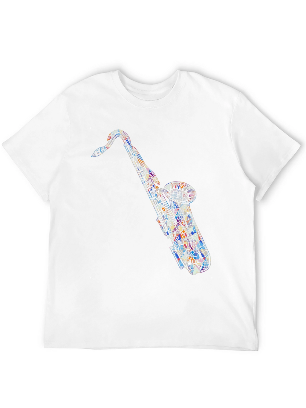 Abstract Saxophone Graphic Tee - Black