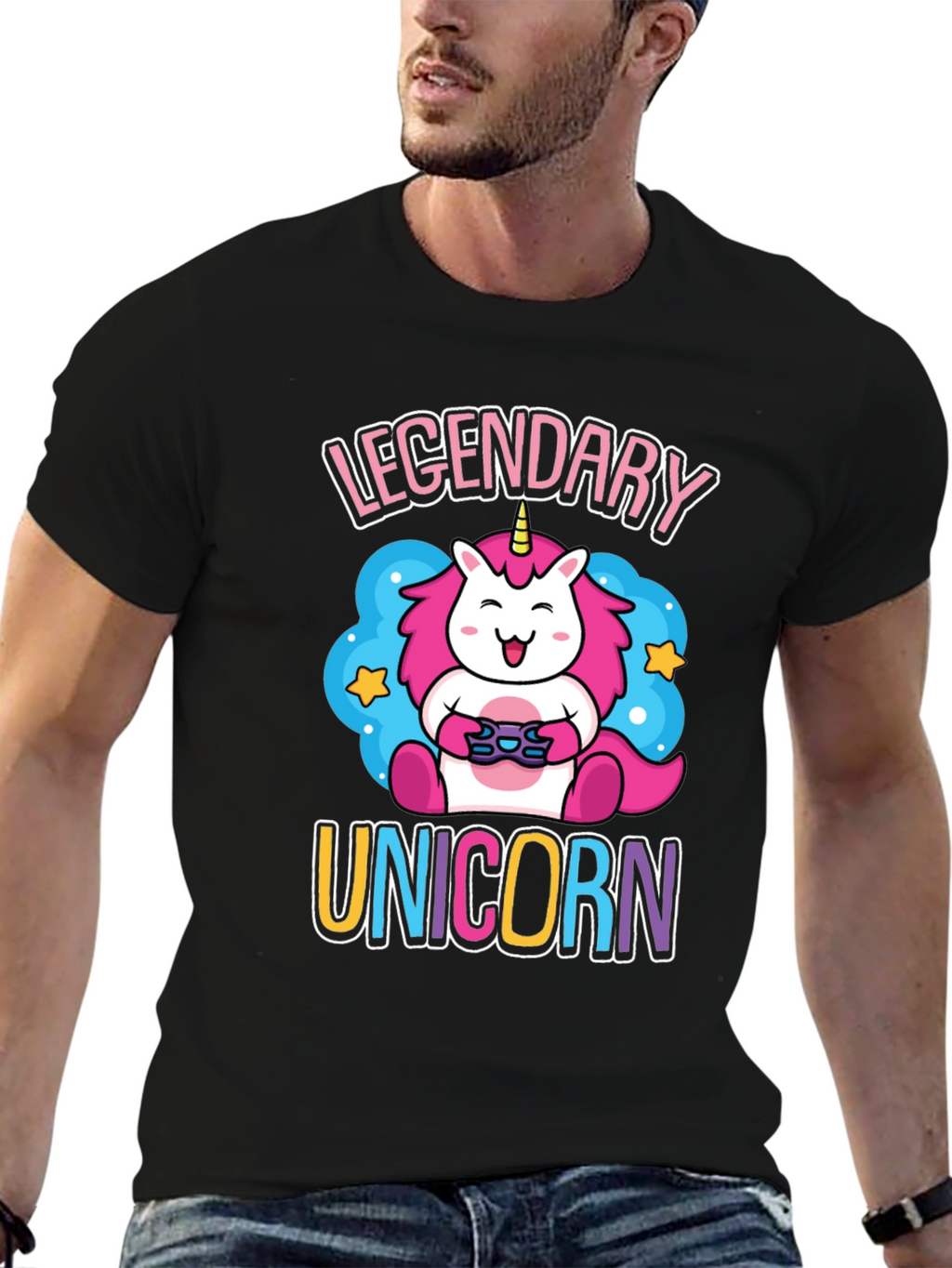 Legendary Unicorn Gamer Graphic T-Shirt