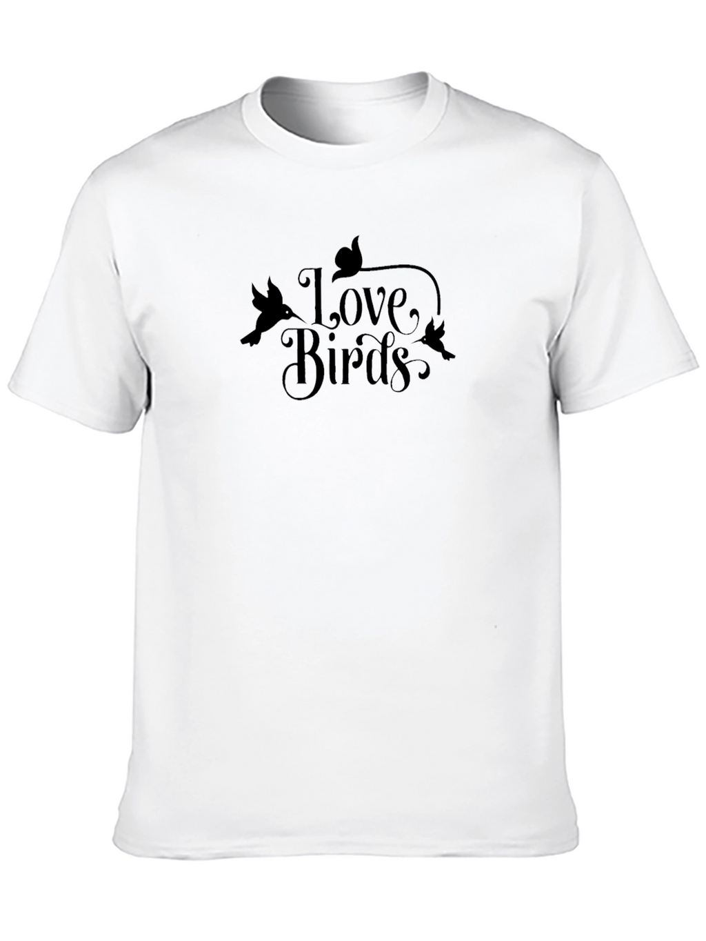 Love Birds Graphic Tee - Soft Black Cotton T-Shirt