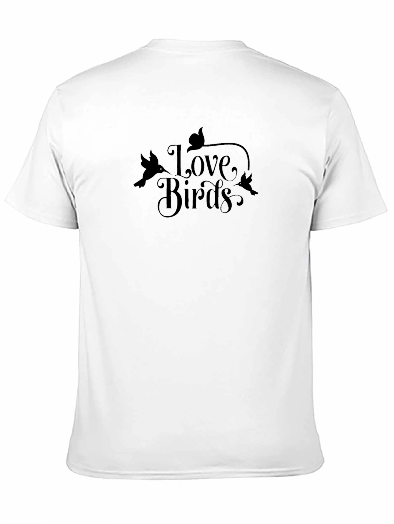 Love Birds Graphic Tee - Soft Black Cotton T-Shirt
