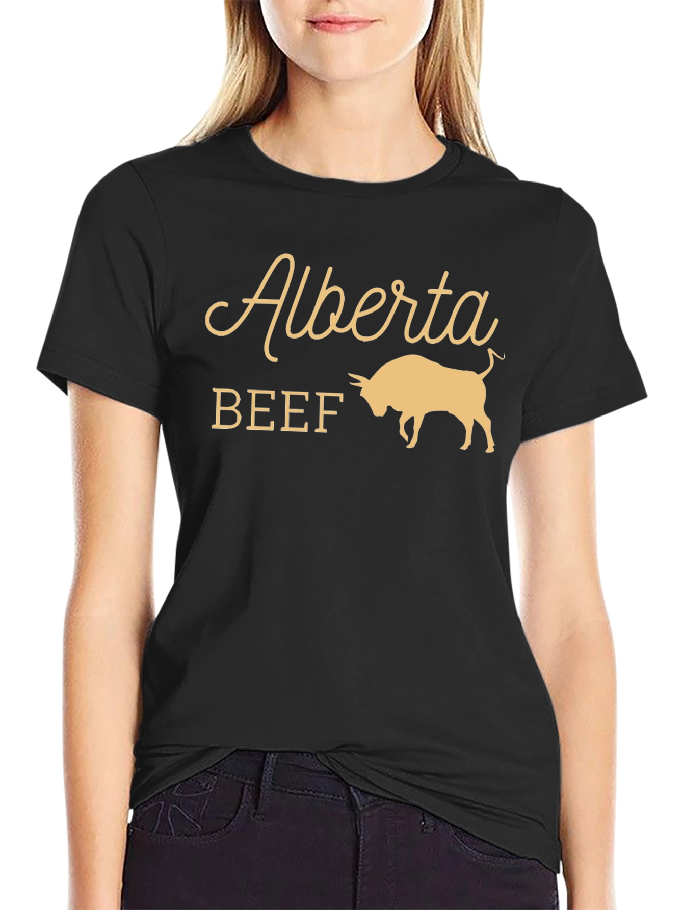 Alberta Beef Graphic Tee - Black Cotton T-Shirt