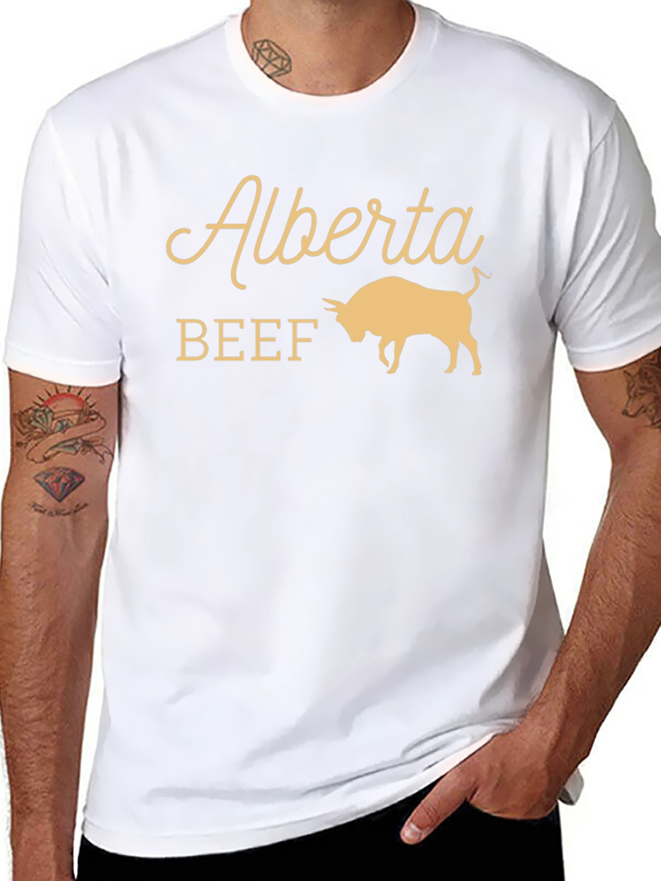 Alberta Beef Graphic Tee - Black Cotton T-Shirt