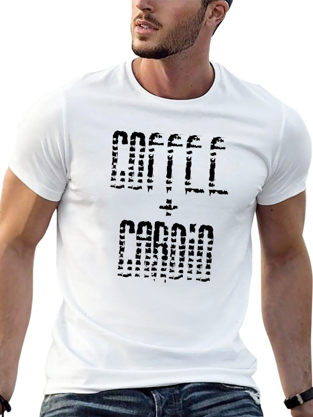 Coffee + Cardio Black Graphic T-Shirt