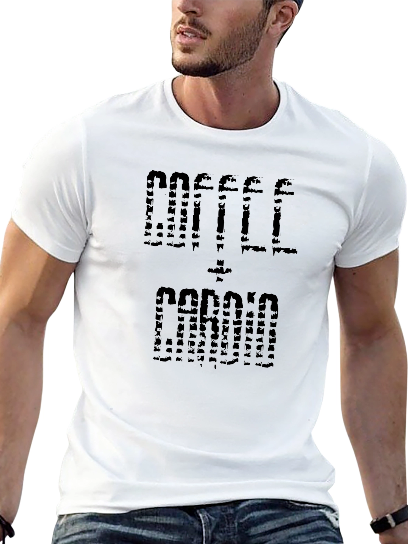 Coffee + Cardio Black Graphic T-Shirt