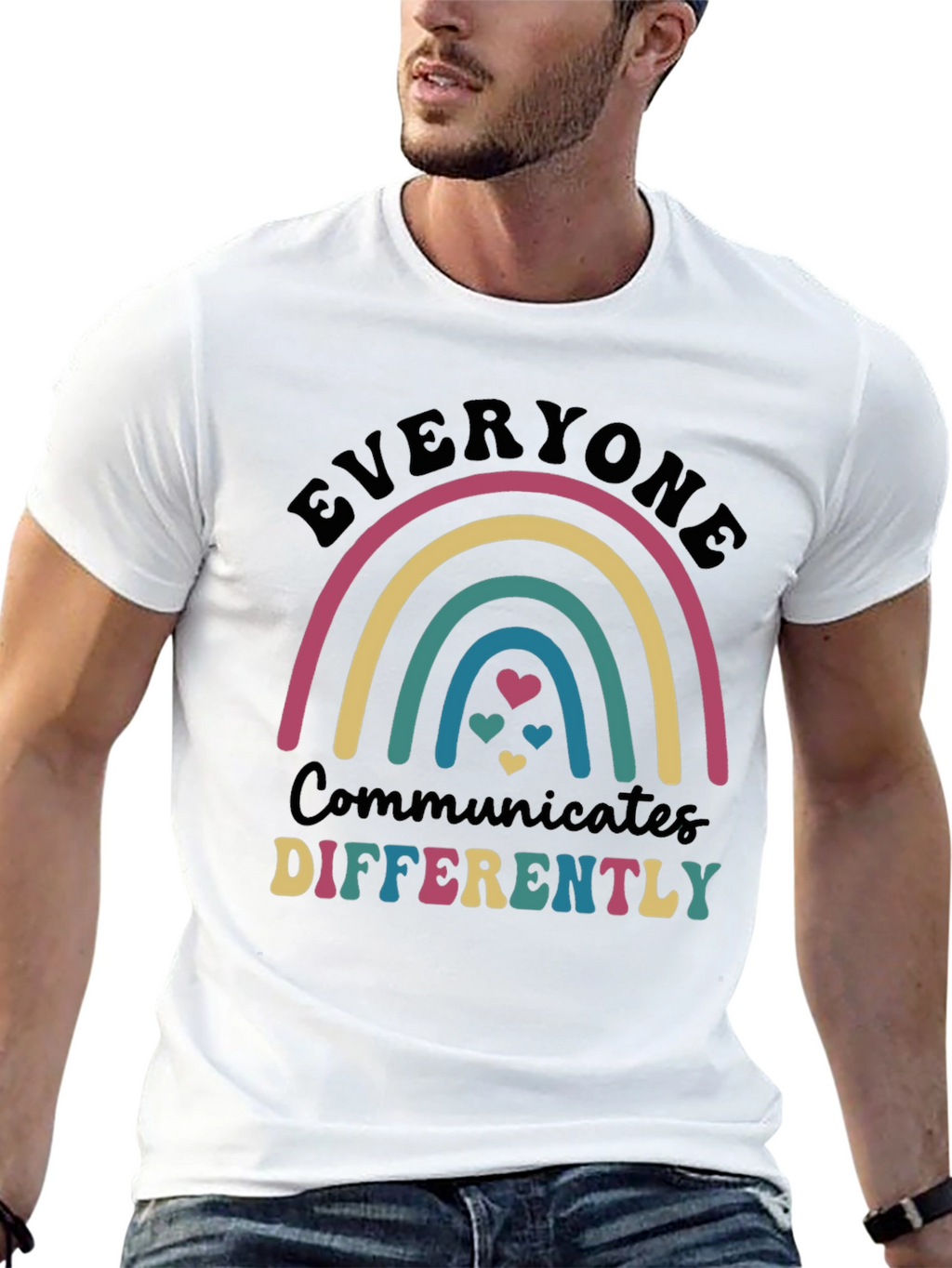 Everyone Communicates Differently Rainbow T-Shirt