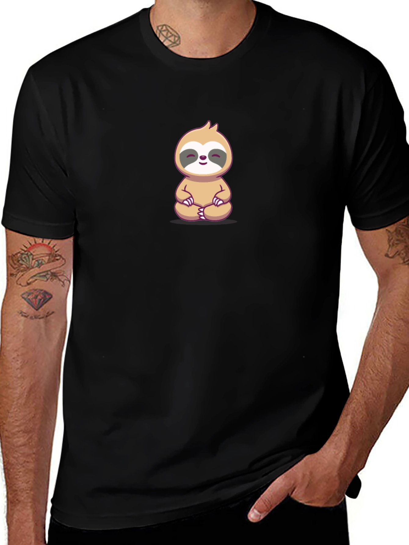 Meditating Sloth Graphic Tee - Relaxed Fit