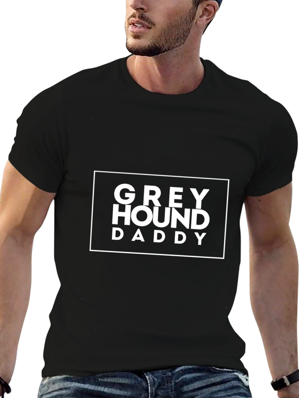 Greyhound Daddy Black T-Shirt