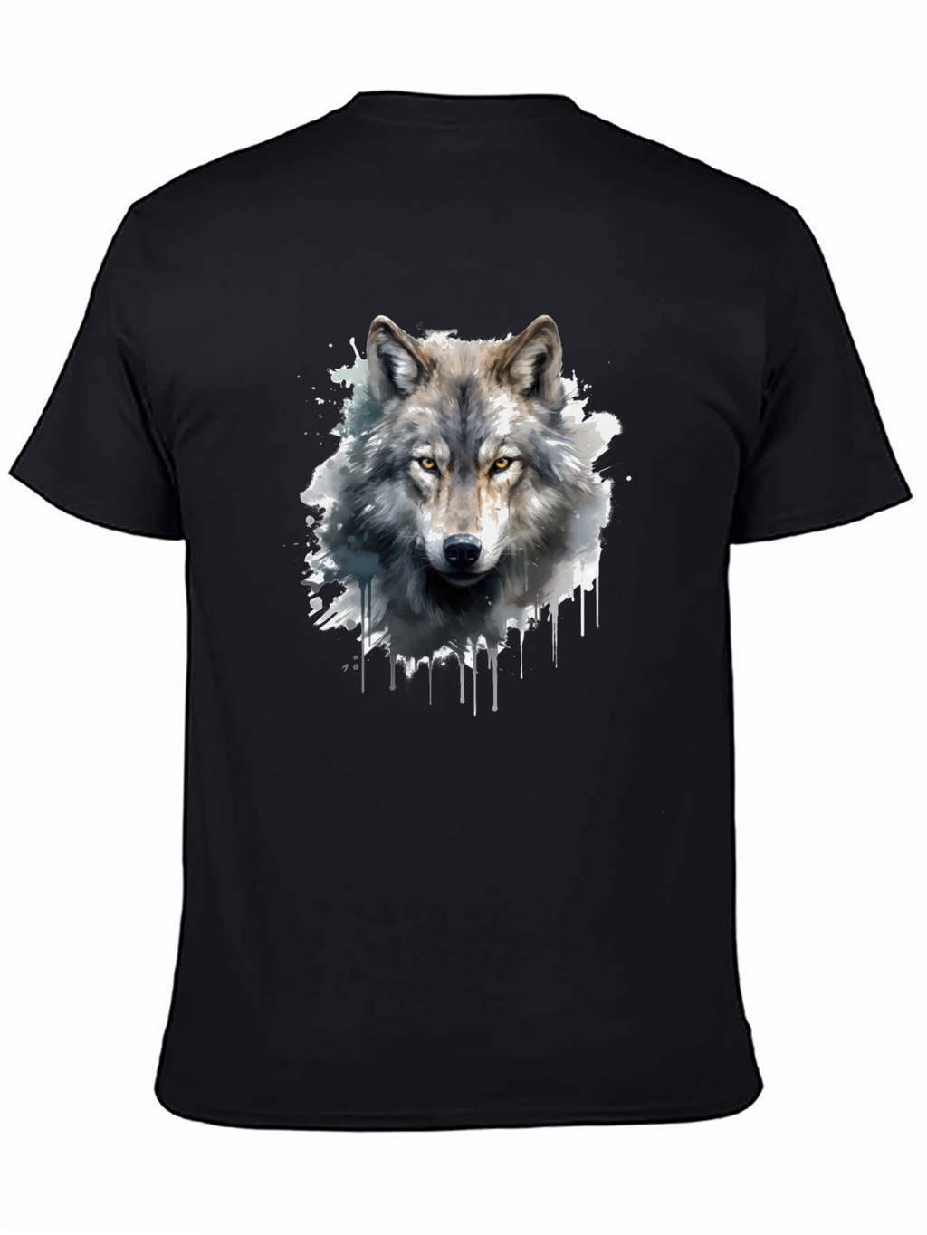 Wolf Graphic Print Black T-Shirt