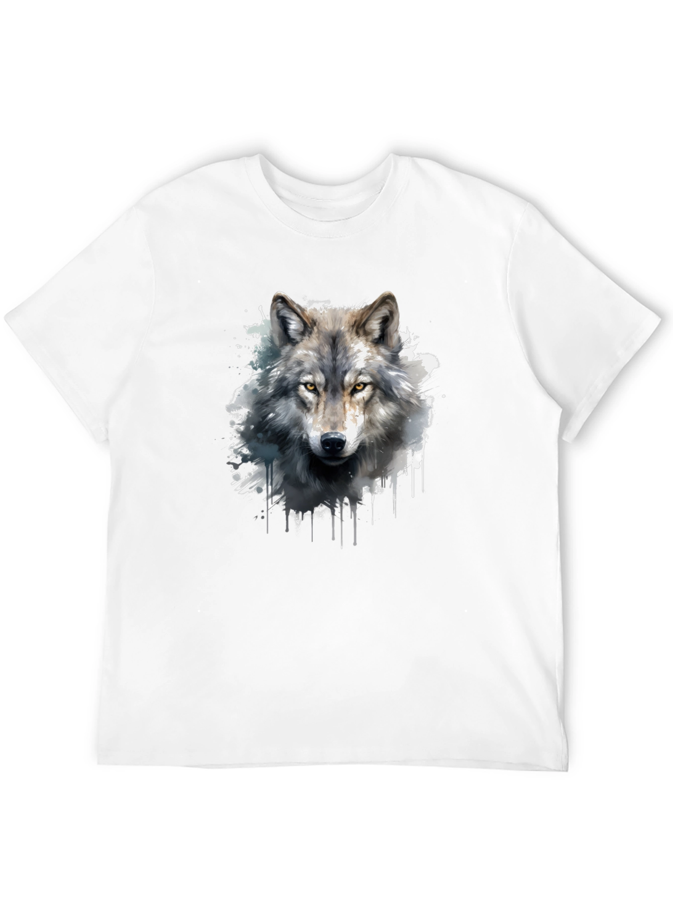 Wolf Graphic Print Black T-Shirt