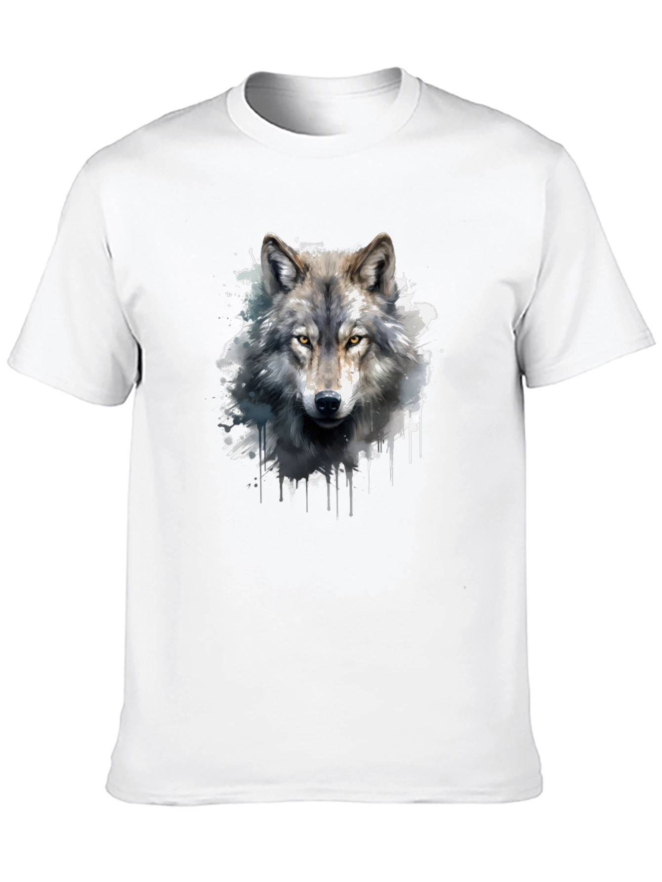 Wolf Graphic Print Black T-Shirt