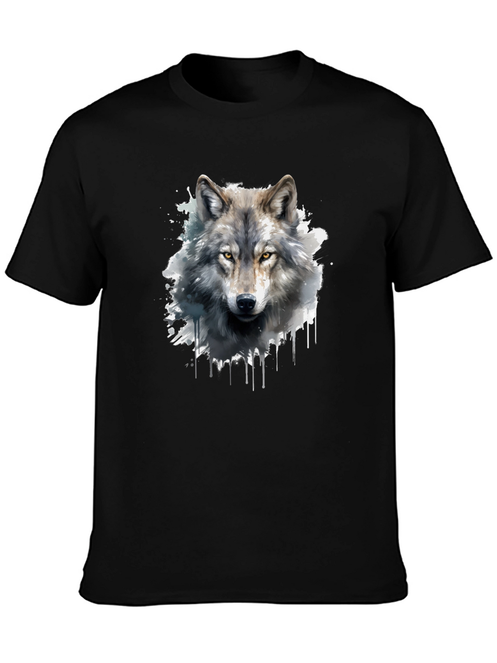 Wolf Graphic Print Black T-Shirt